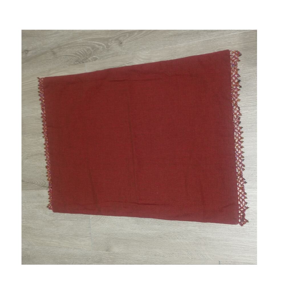 Pier 1 Imports 4 Burgandy Beaded Fringe Placemats